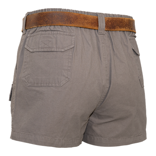 Half Elastic Canvas Shortie Short